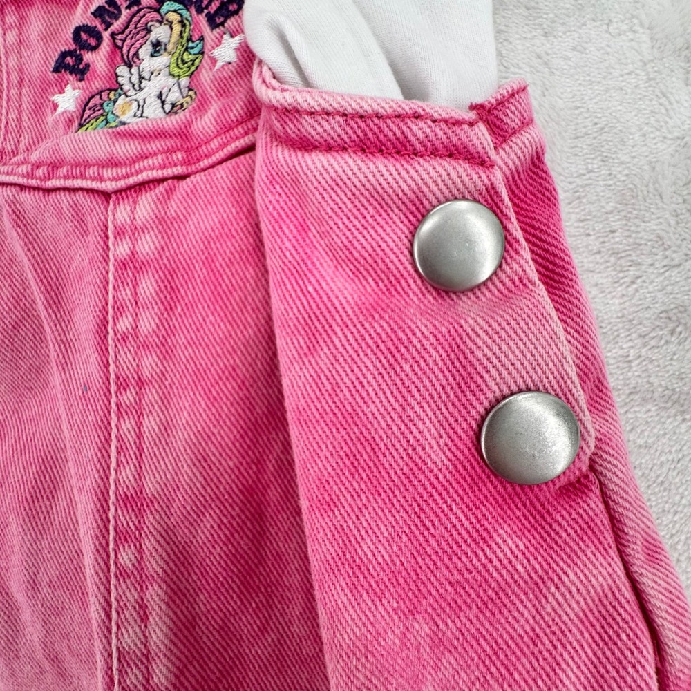My Little Pony Overall Dress Jumper & Shirt Set Toddler 3T Pink Acid Wash Denim - Picture 5 of 11